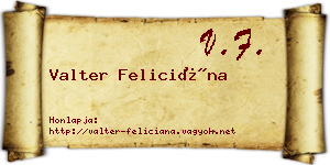 Valter Feliciána névjegykártya